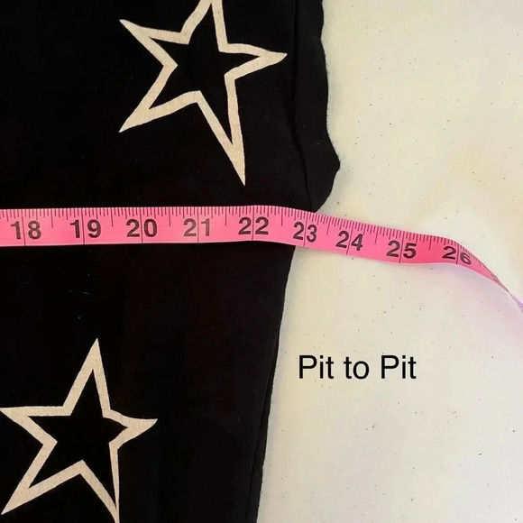 BUFFALO David Bitton Black Star‎ Print Short Sleeve Knit Blouse Size M - Picture 5 of 7